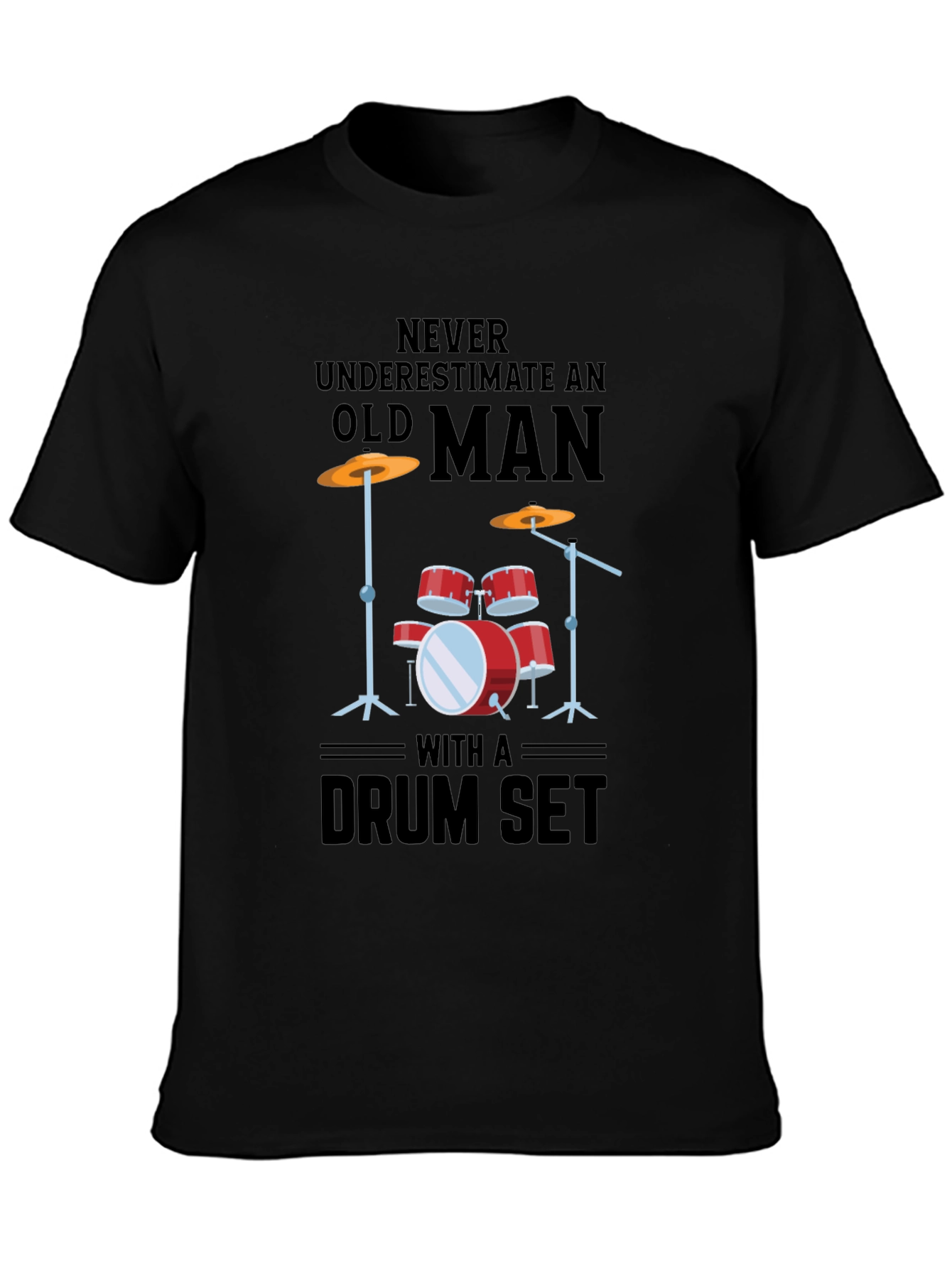 Drum Set Old Man Graphic Tee