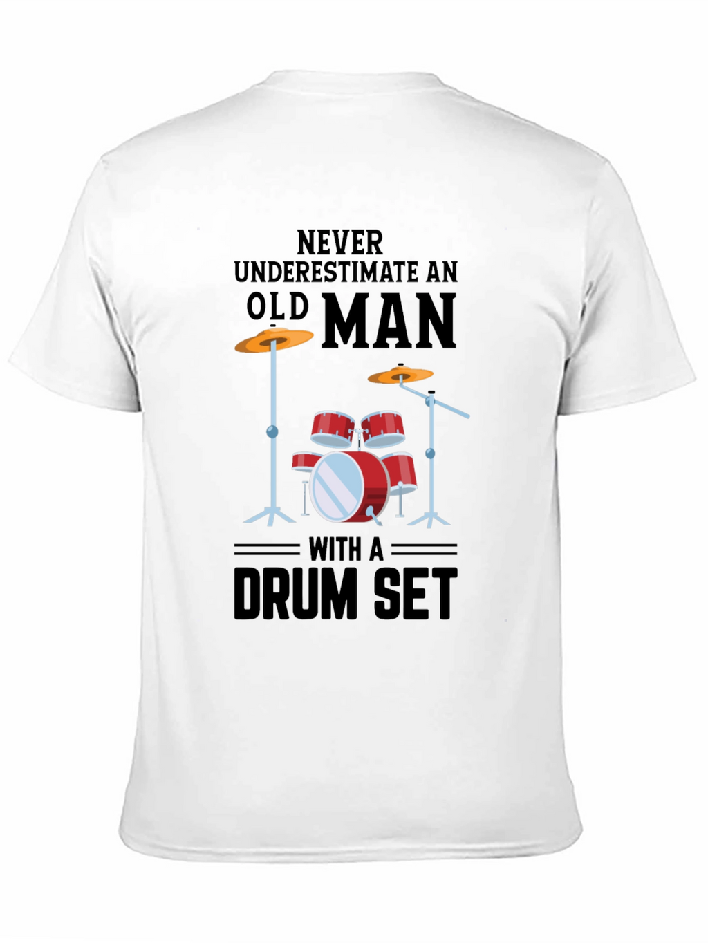 Drum Set Old Man Graphic Tee