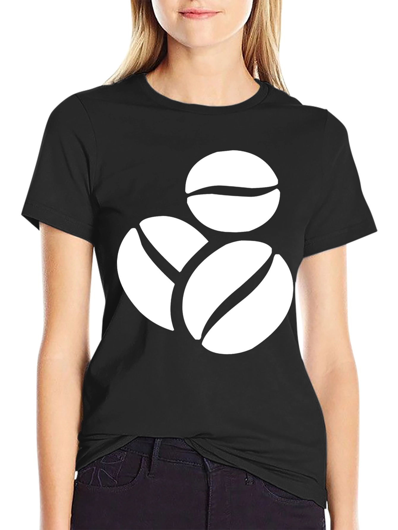 Coffee Bean Graphic Tee - Black Casual Shirt