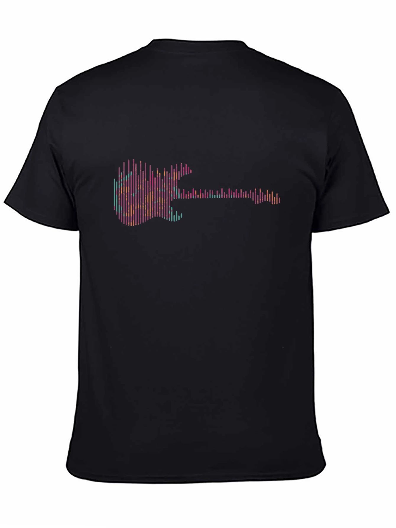 Abstract Guitar Graphic Tee - Black Cotton T-Shirt