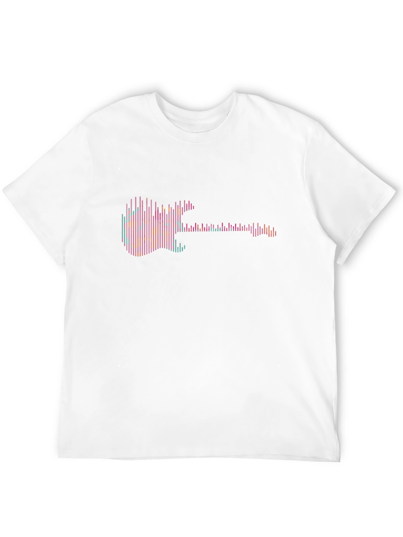 Abstract Guitar Graphic Tee - Black Cotton T-Shirt