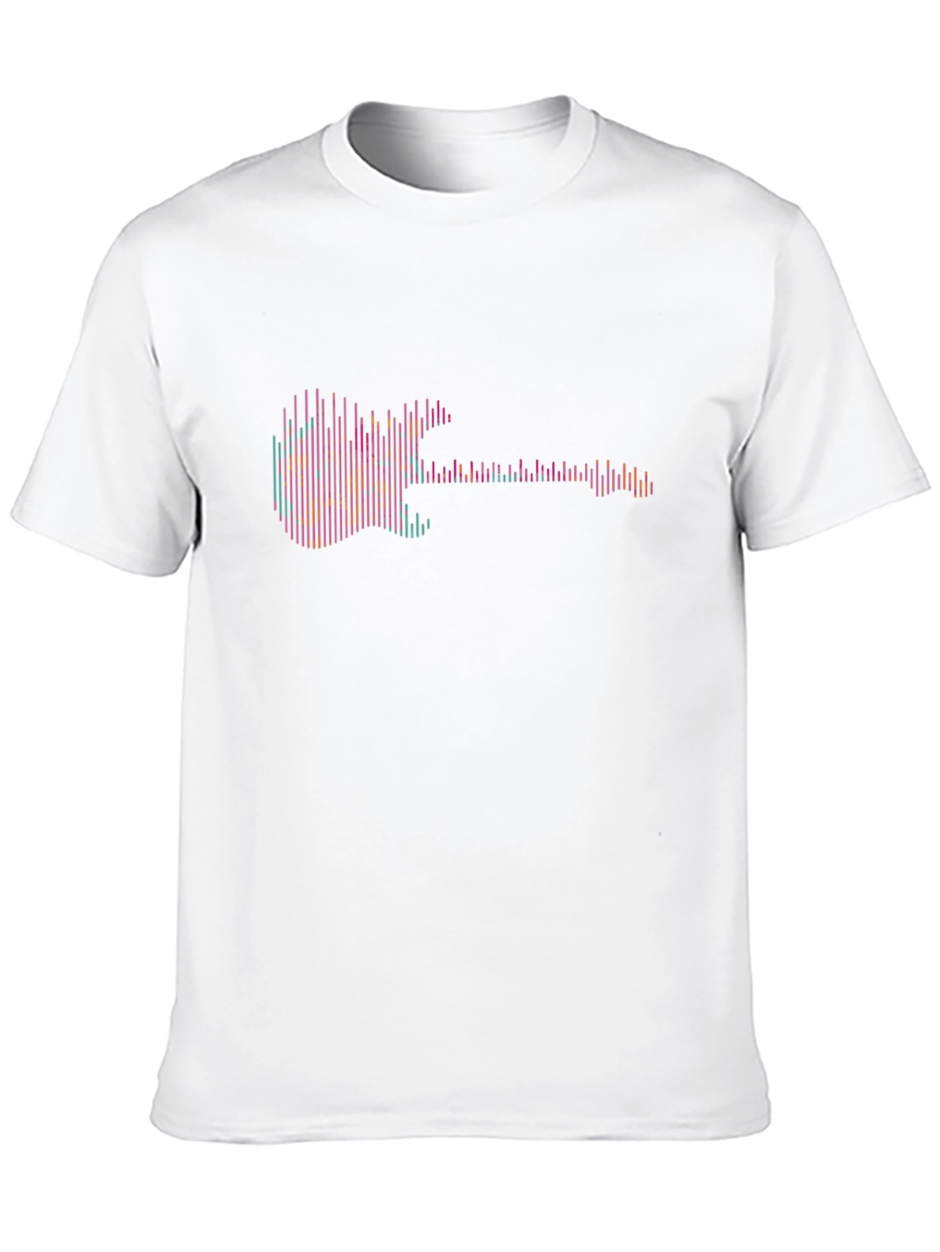 Abstract Guitar Graphic Tee - Black Cotton T-Shirt