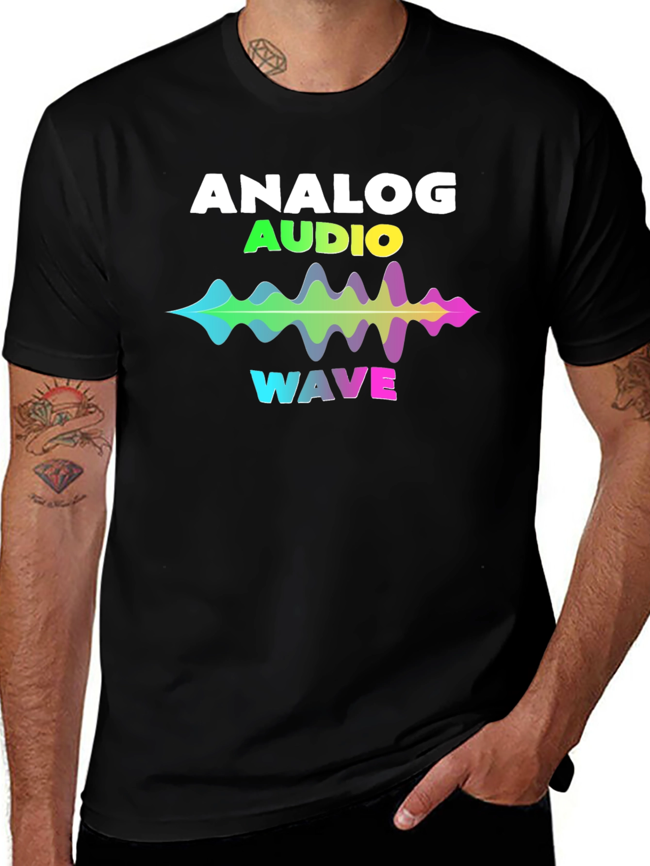 Analog Audio Wave T-Shirt - Vibrant Sound Graphic