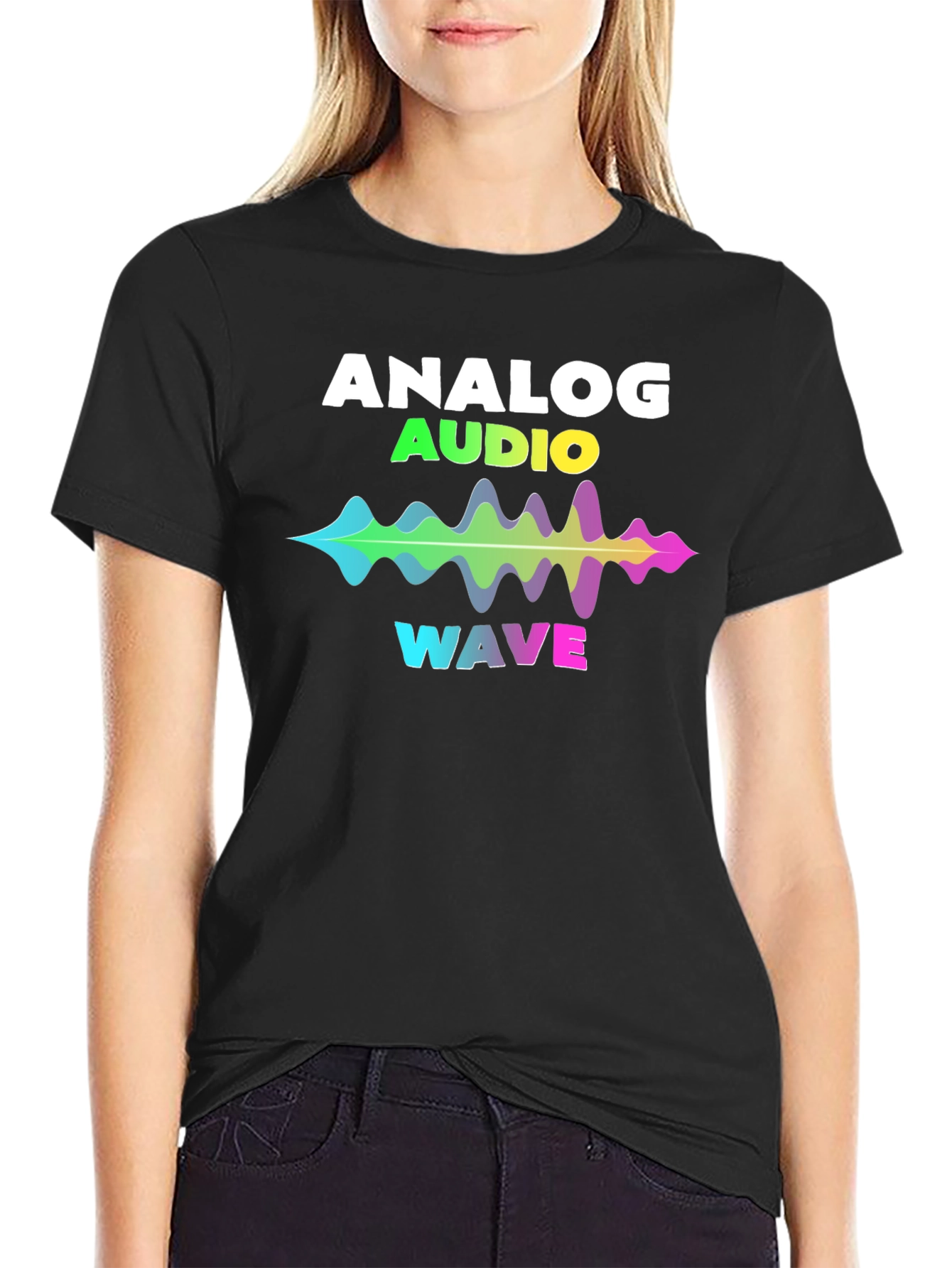 Analog Audio Wave T-Shirt - Vibrant Sound Graphic