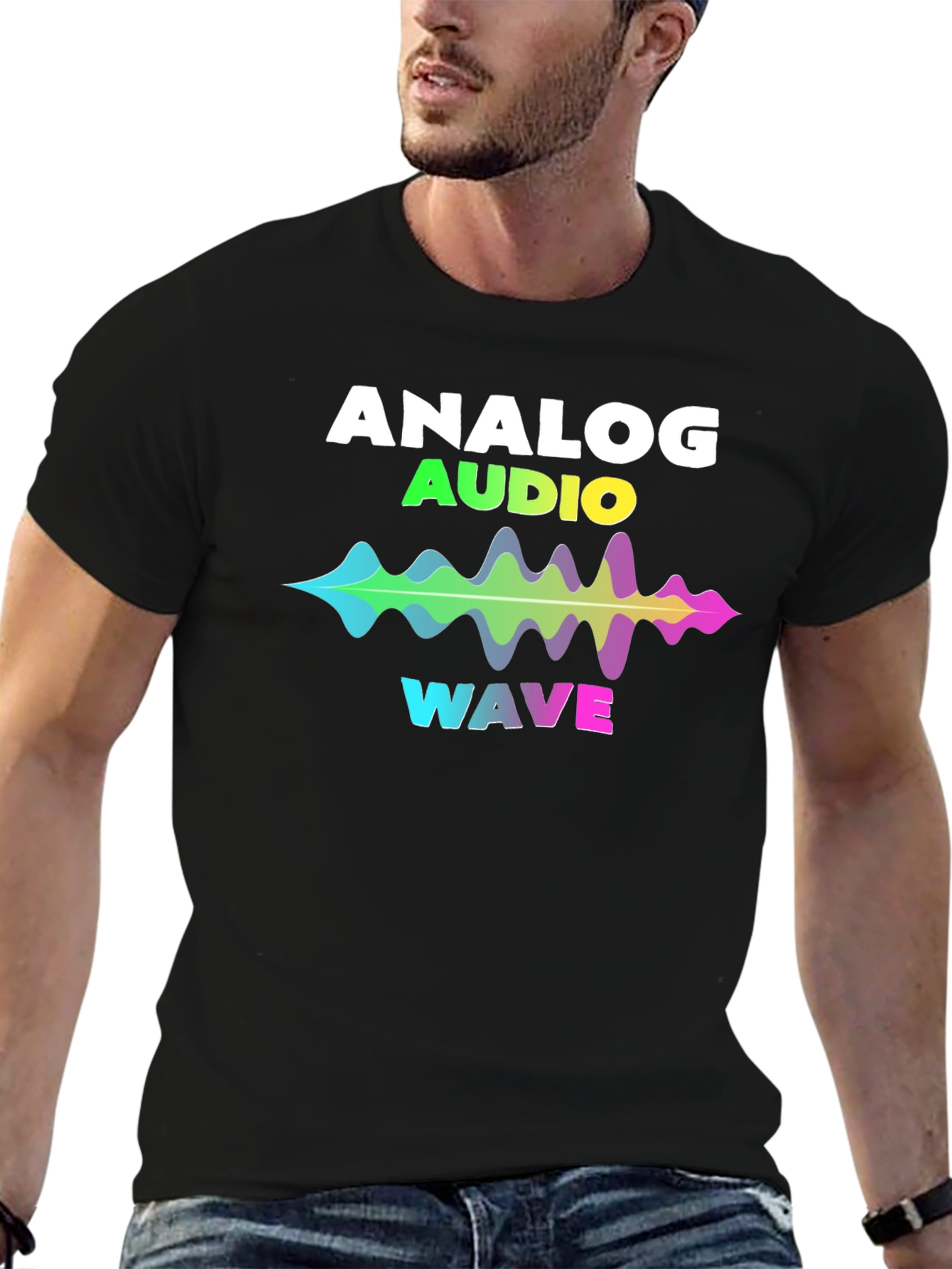Analog Audio Wave T-Shirt - Vibrant Sound Graphic