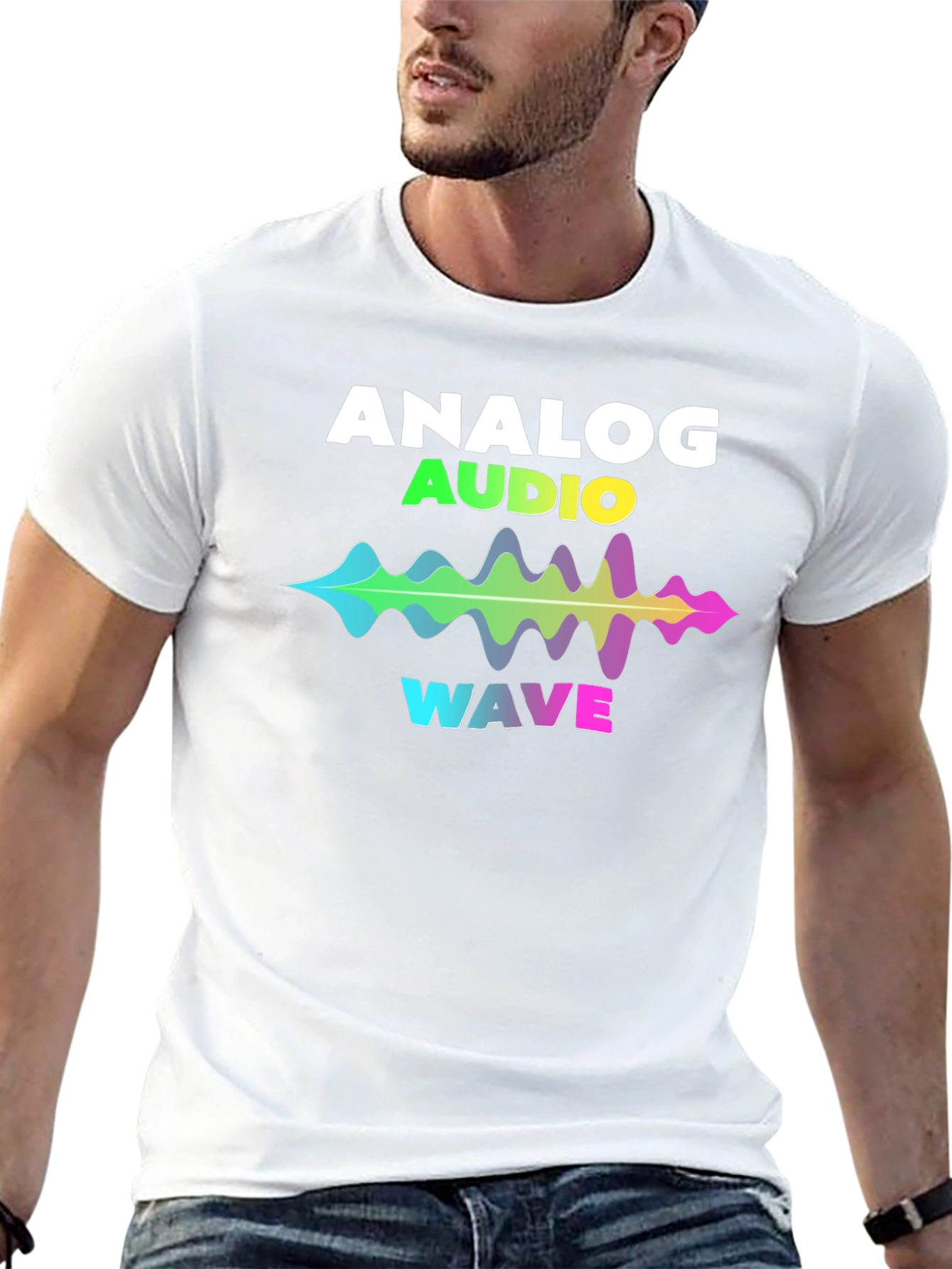 Analog Audio Wave T-Shirt - Vibrant Sound Graphic