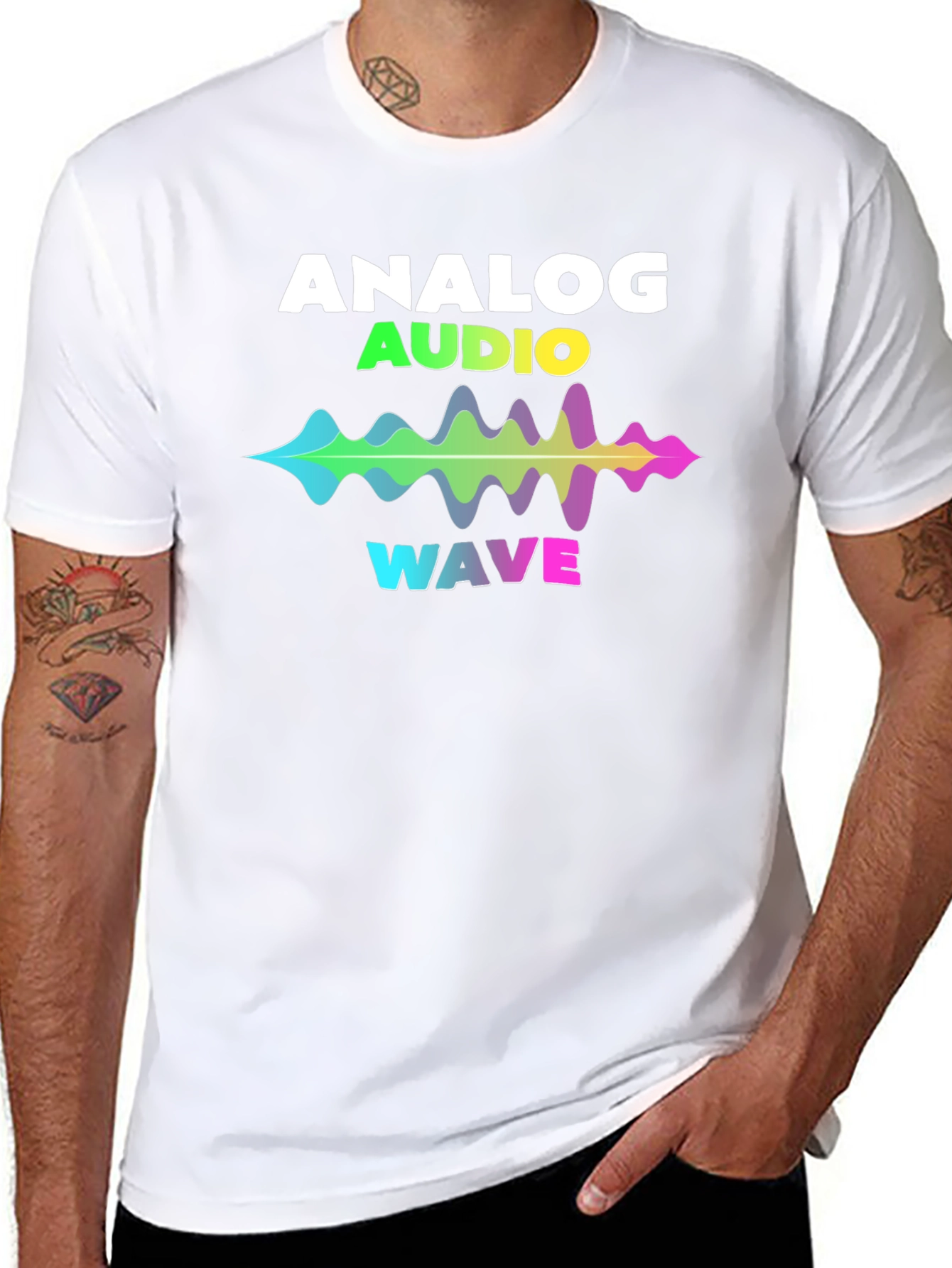 Analog Audio Wave T-Shirt - Vibrant Sound Graphic