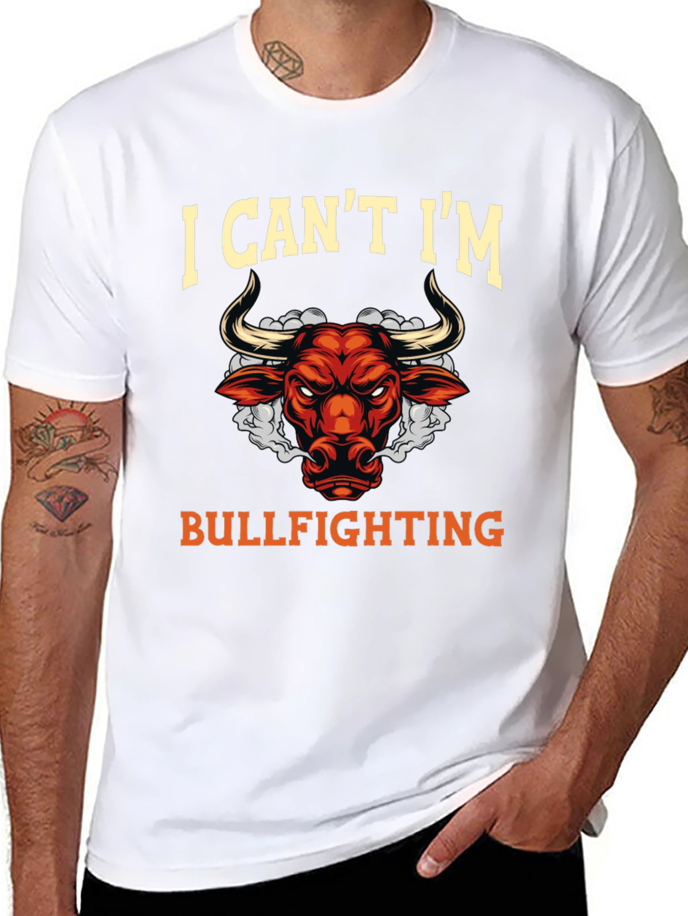 Bullfighting Graphic T-Shirt Funny Slogan Tee