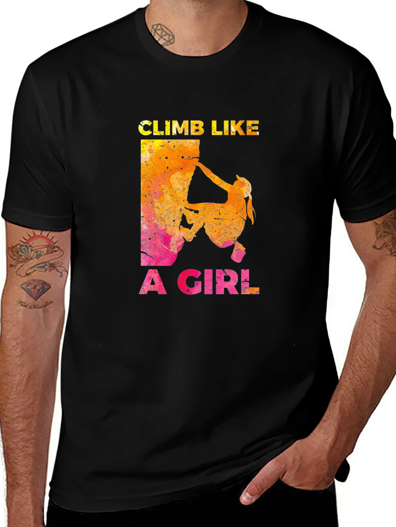 Climb Like A Girl Black T-Shirt