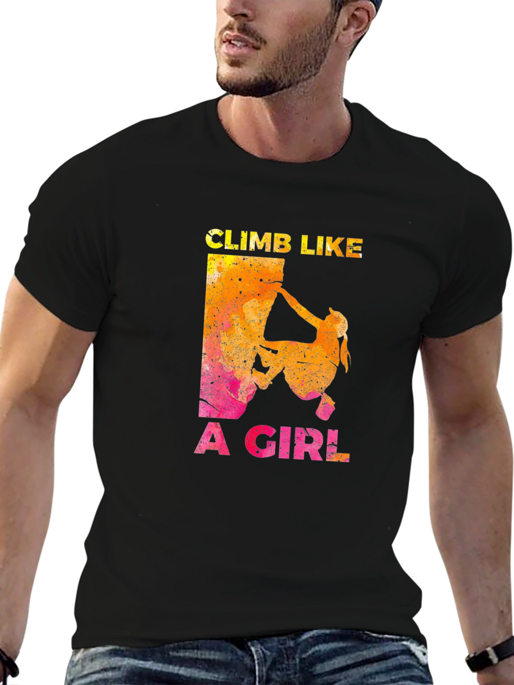 Climb Like A Girl Black T-Shirt