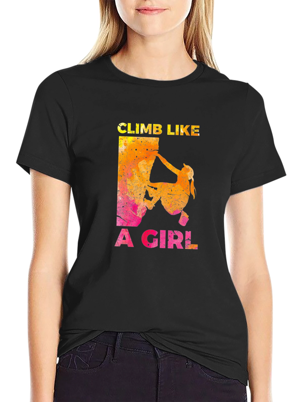 Climb Like A Girl Black T-Shirt