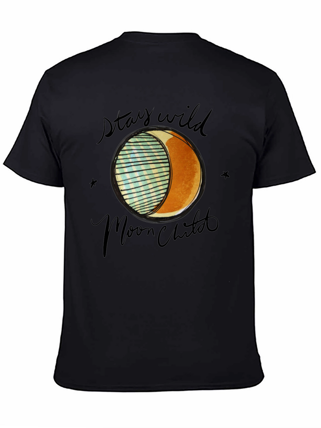 Stay Wild Moon Child Black Graphic Tee