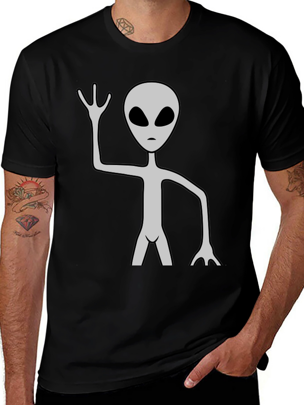 Alien Graphic Tee - Mens Black T-Shirt
