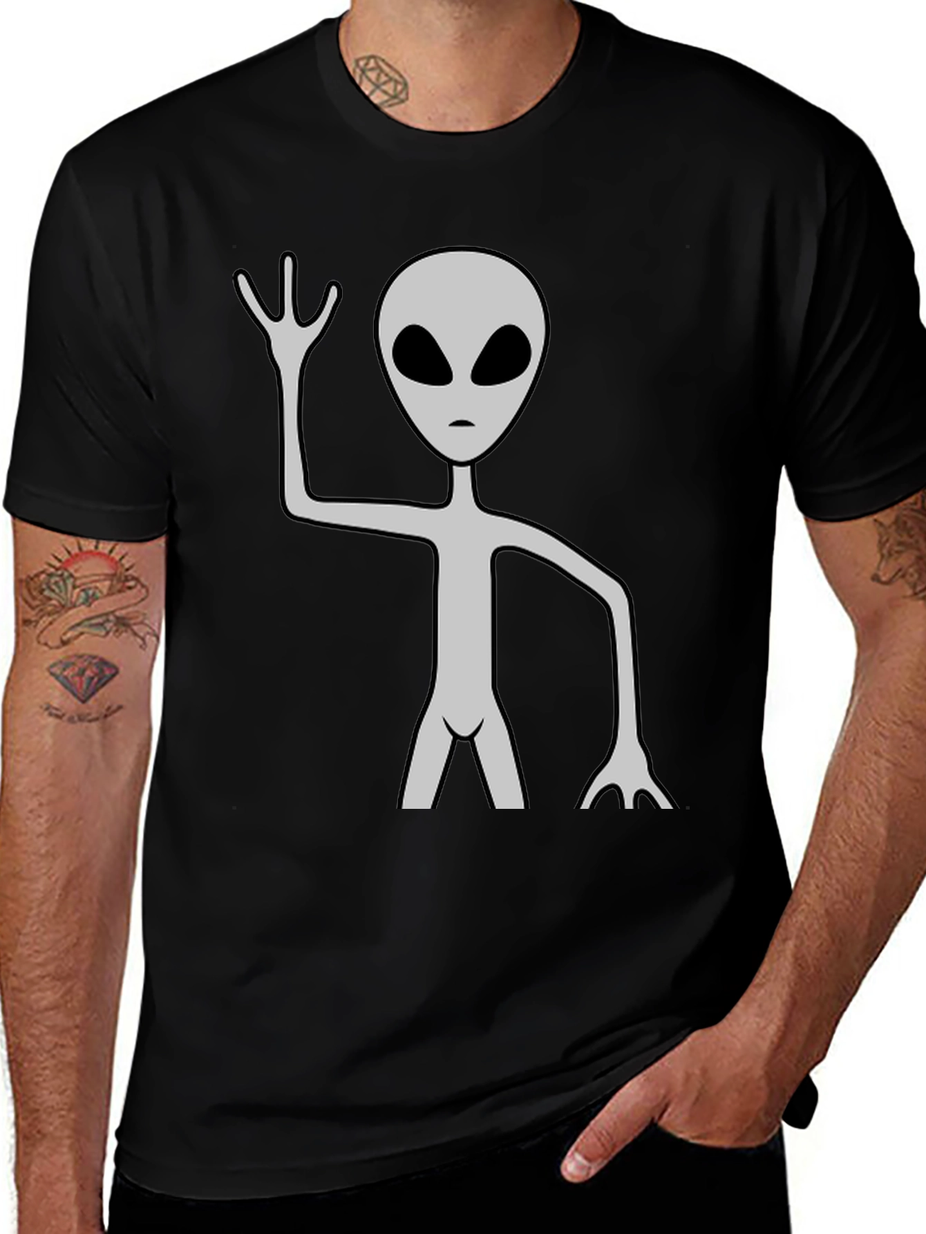 Alien Graphic Tee - Mens Black T-Shirt