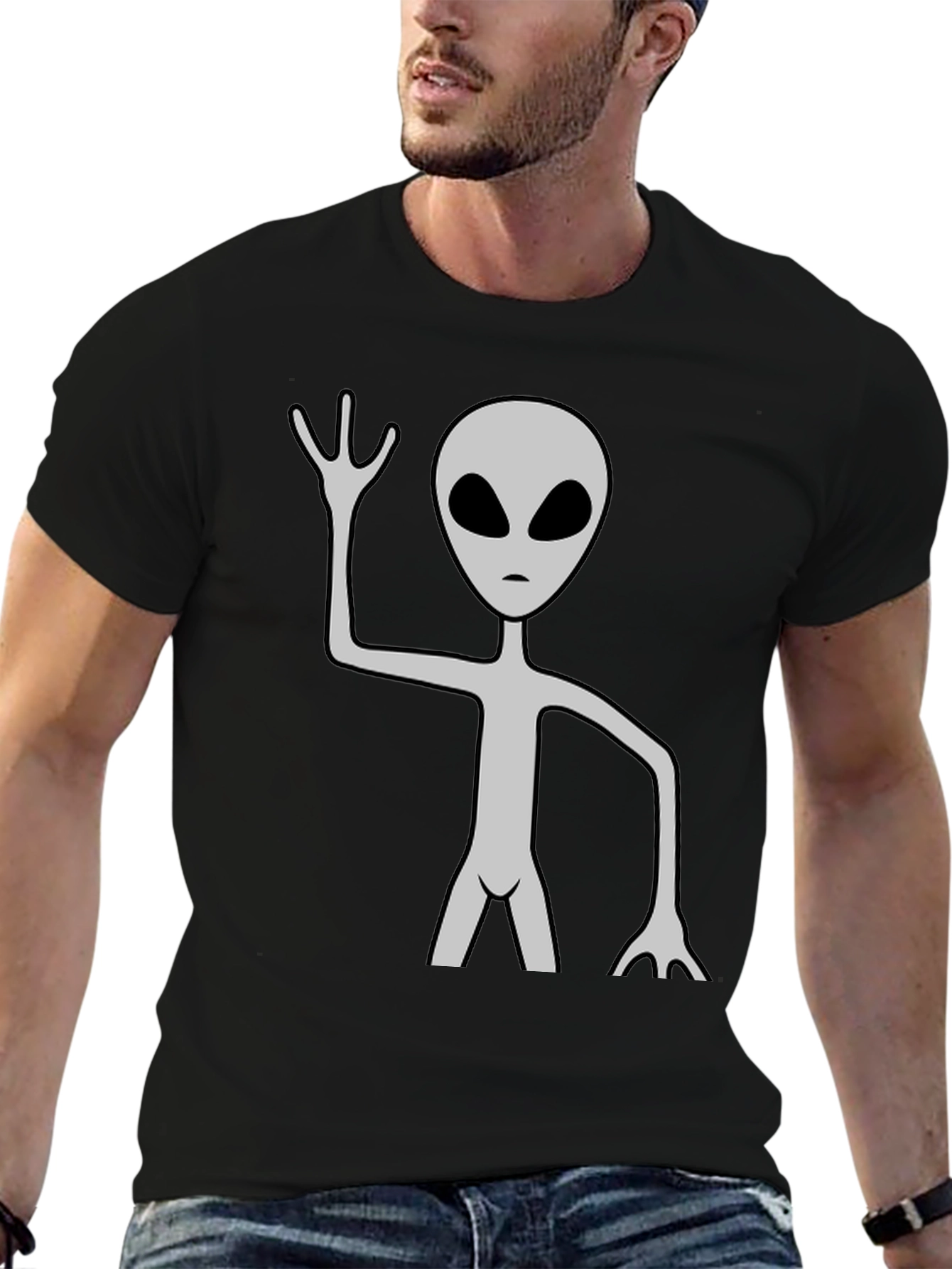 Alien Graphic Tee - Mens Black T-Shirt