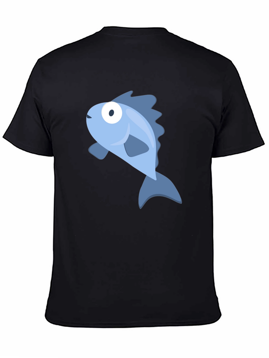 Blue Fish Graphic Black T-Shirt