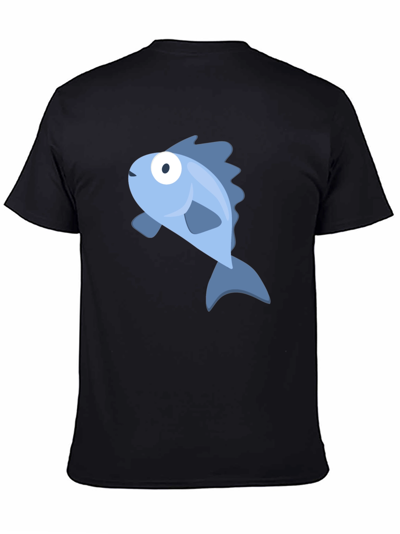 Blue Fish Graphic Black T-Shirt
