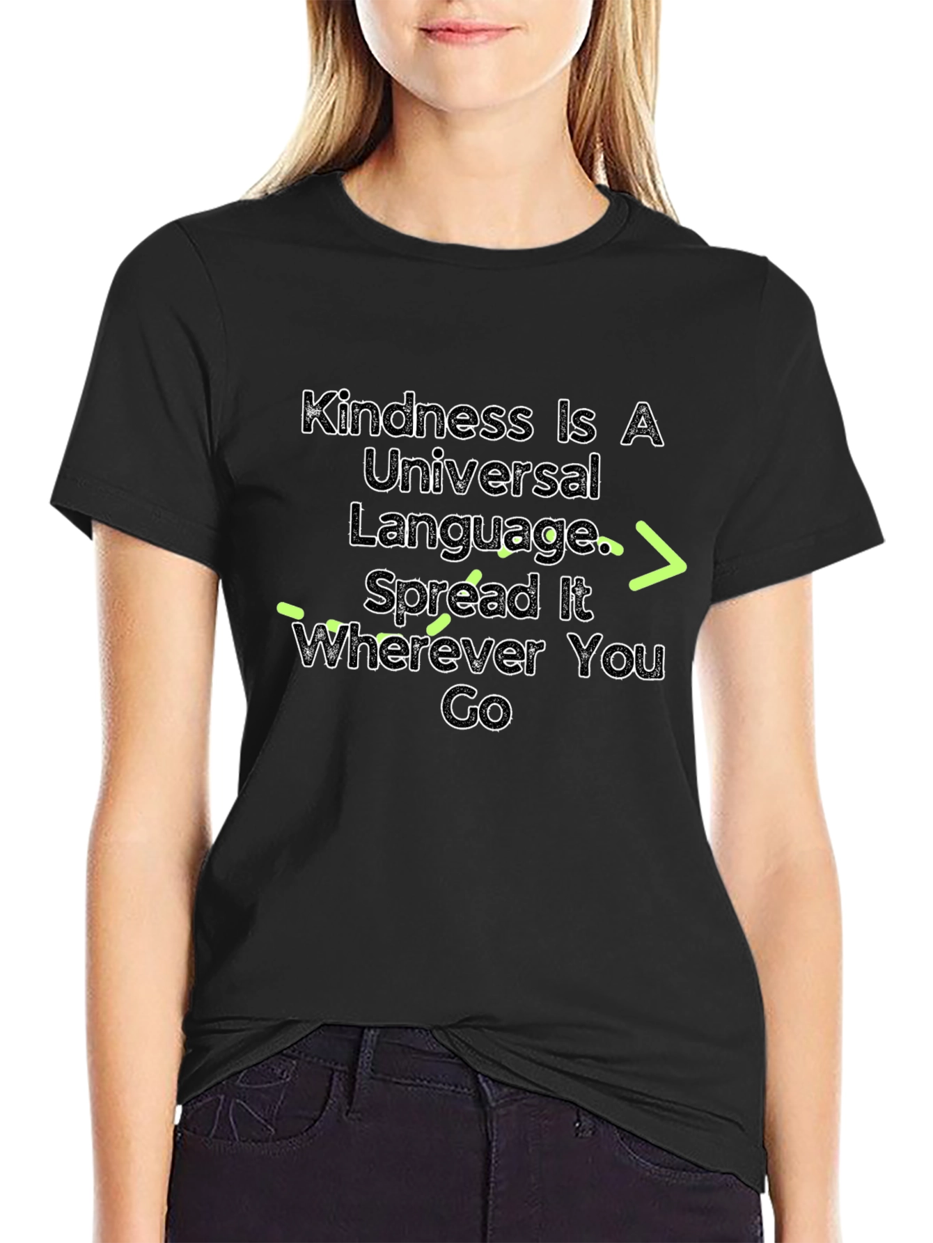 Kindness Universal Language Black Graphic Tee
