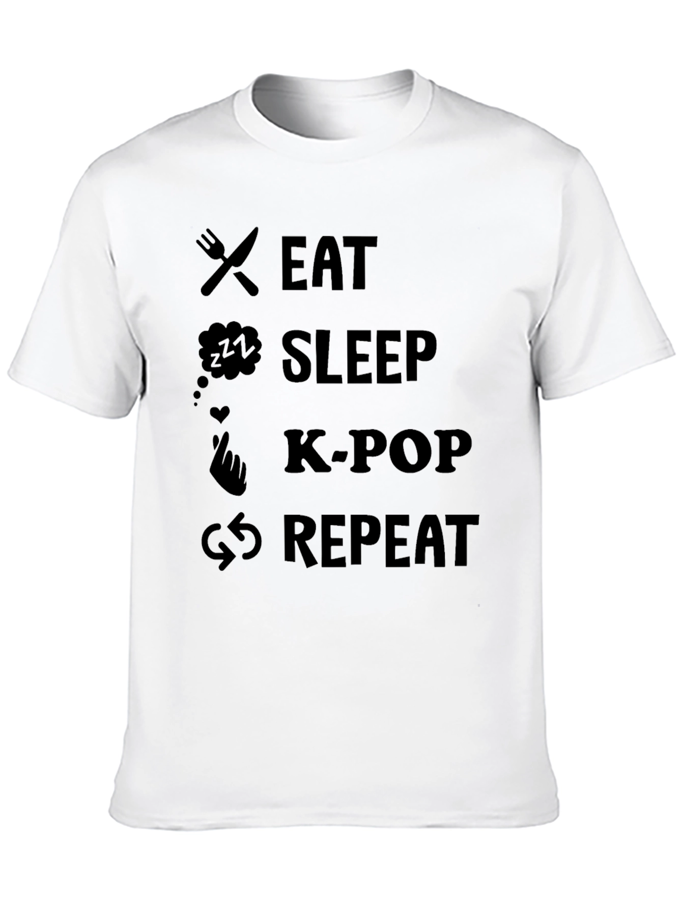 Eat Sleep K-Pop Repeat Graphic Tee