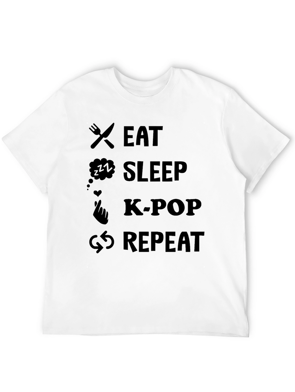 Eat Sleep K-Pop Repeat Graphic Tee