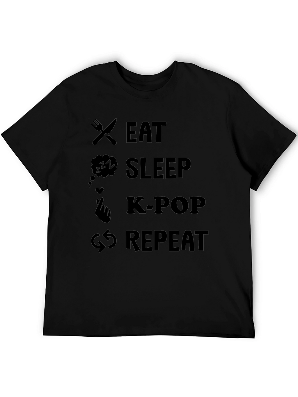 Eat Sleep K-Pop Repeat Graphic Tee