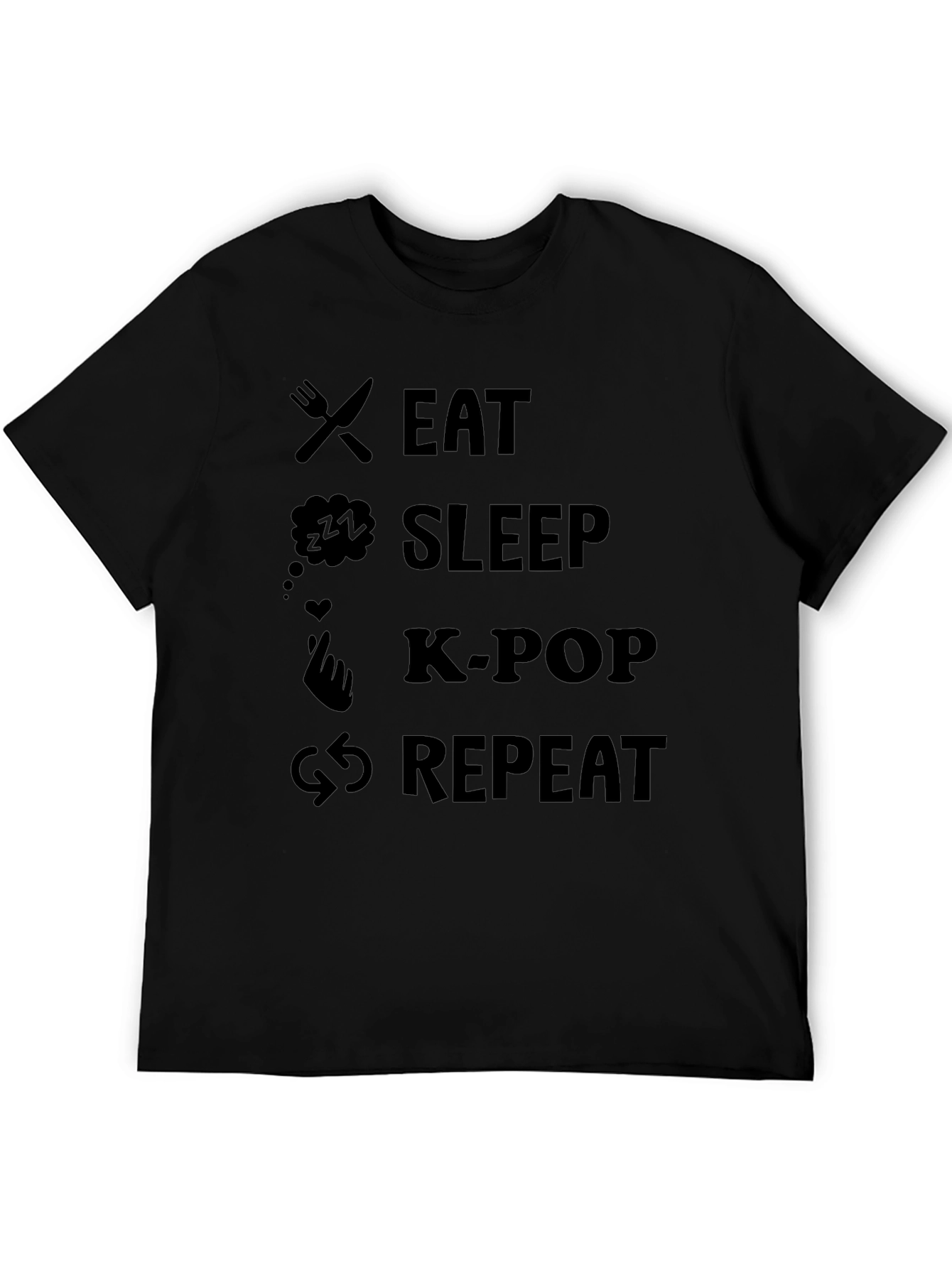 Eat Sleep K-Pop Repeat Graphic Tee