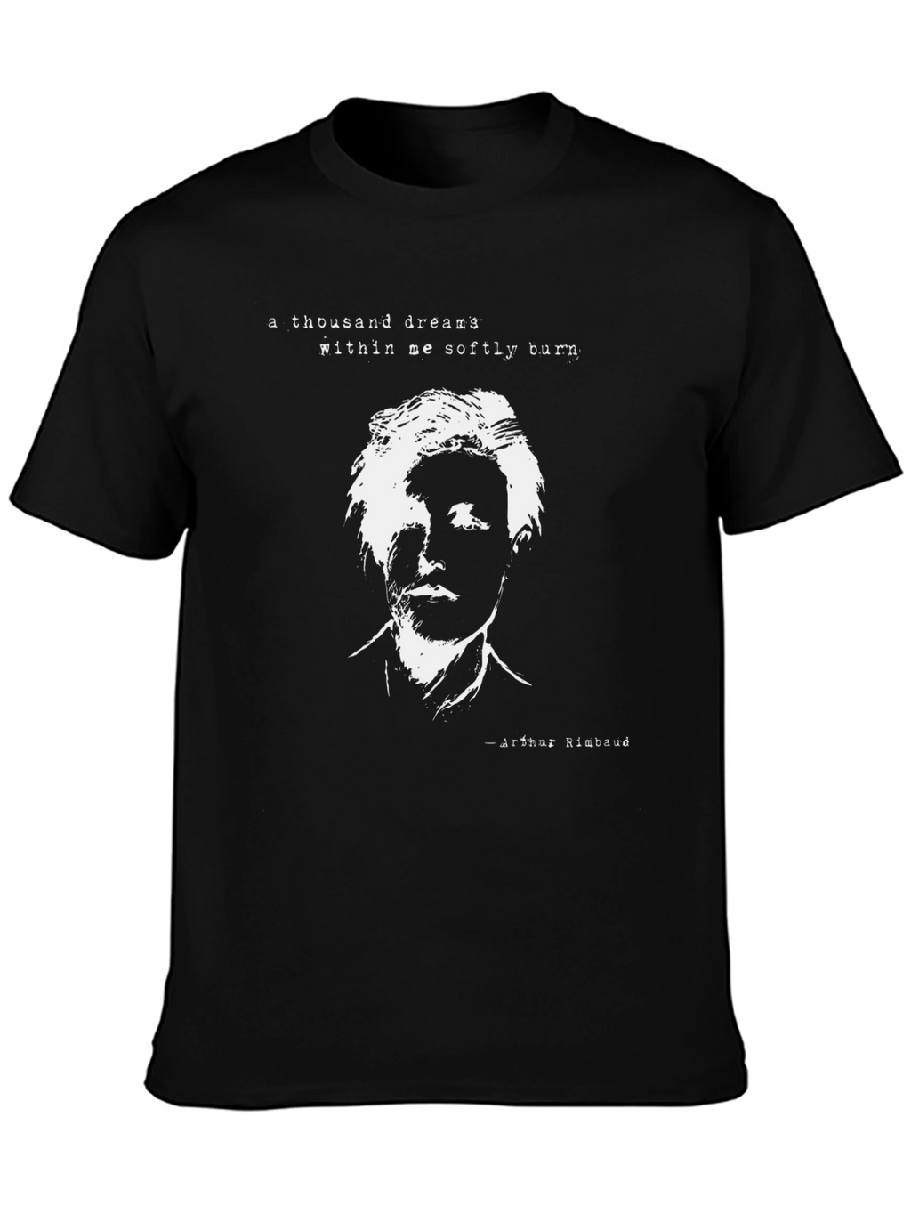 Arthur Rimbaud Graphic Print T-Shirt - Black