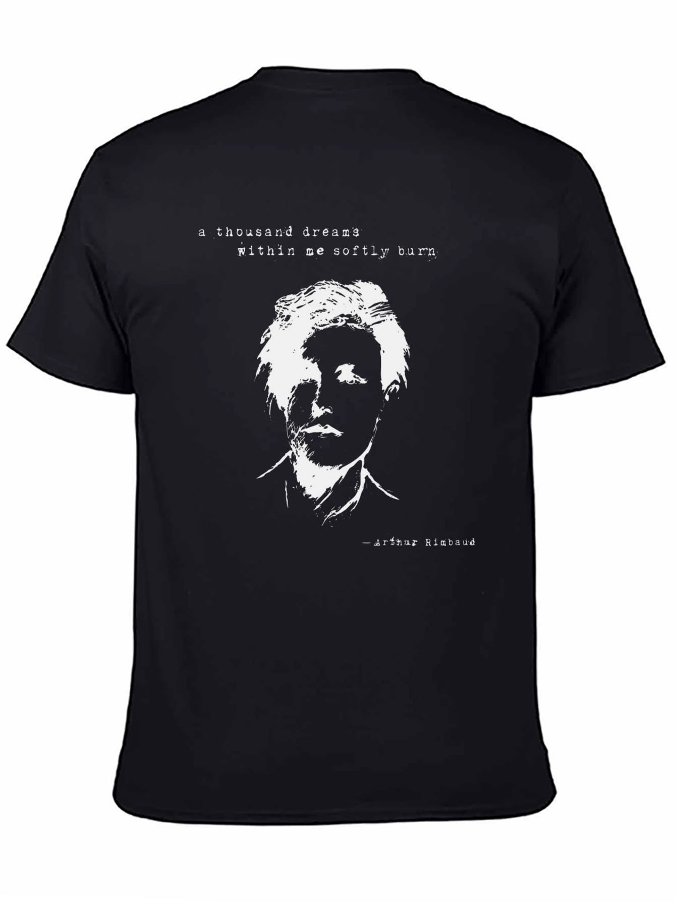 Arthur Rimbaud Graphic Print T-Shirt - Black