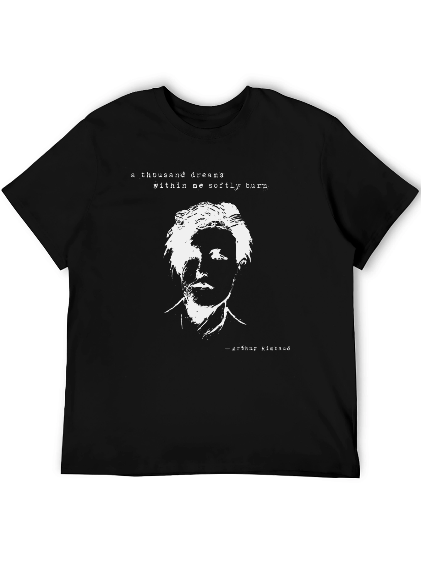 Arthur Rimbaud Graphic Print T-Shirt - Black