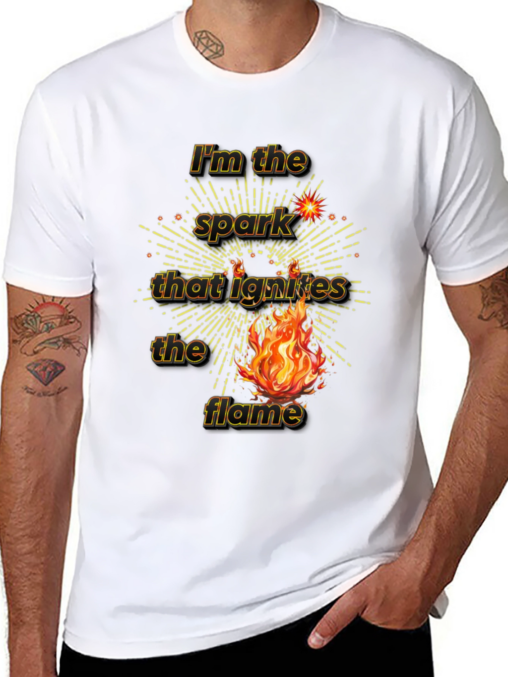 Spark Ignites Flame Graphic Tee - Black