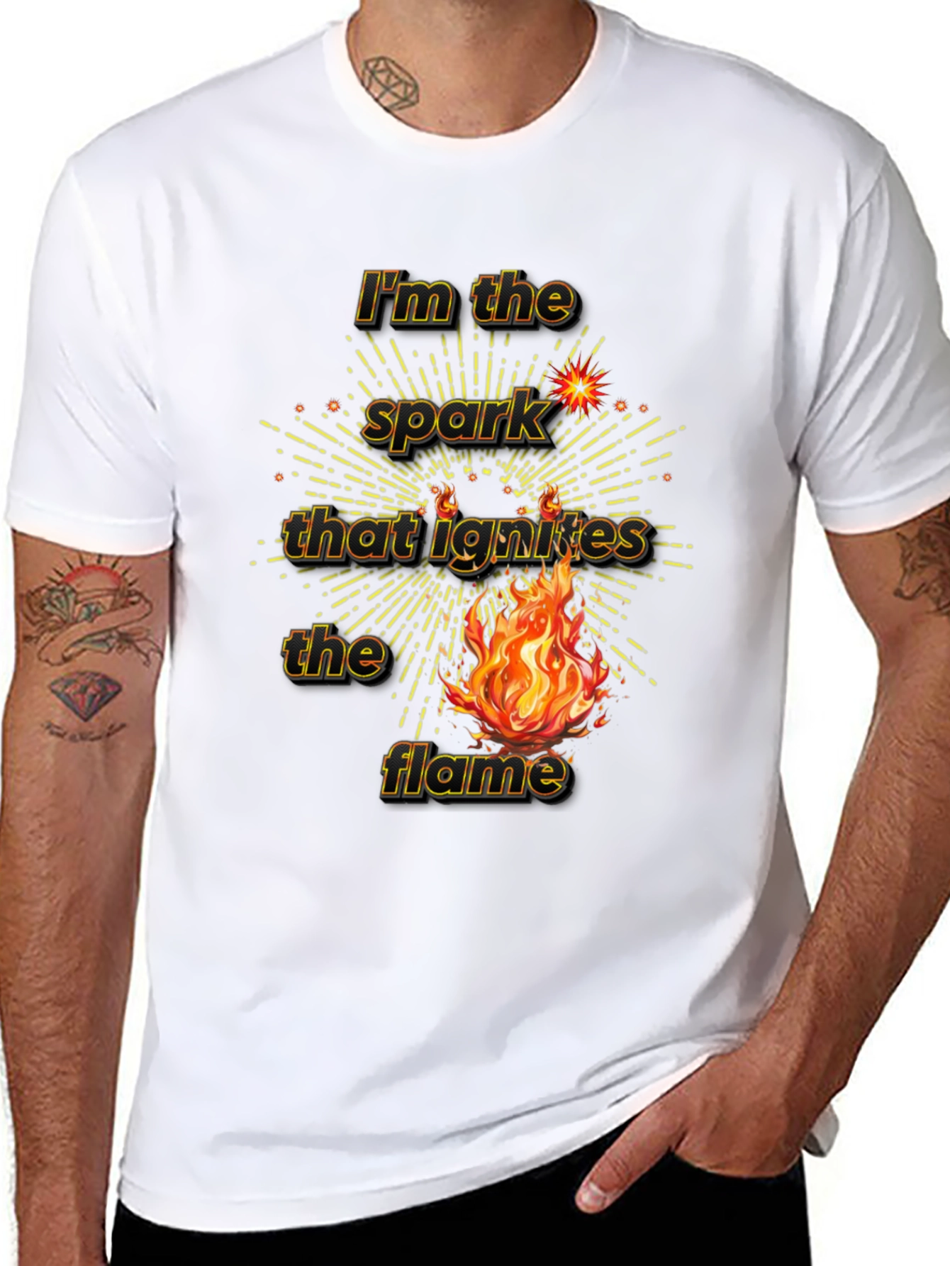 Spark Ignites Flame Graphic Tee - Black