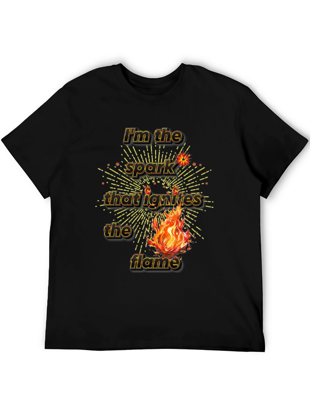 Spark Ignites Flame Graphic Tee - Black
