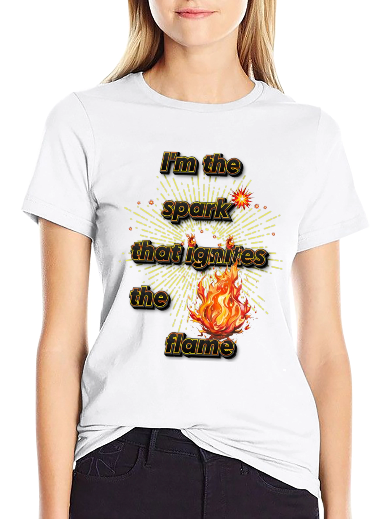 Spark Ignites Flame Graphic Tee - Black