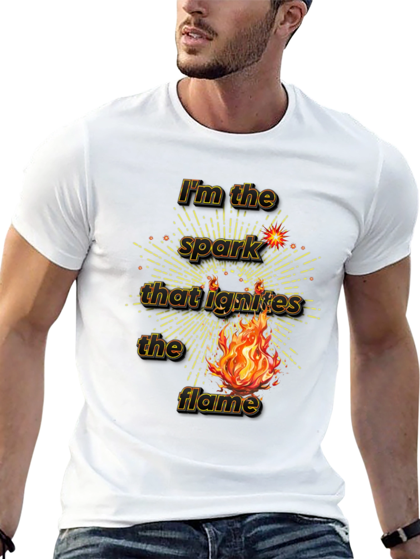 Spark Ignites Flame Graphic Tee - Black