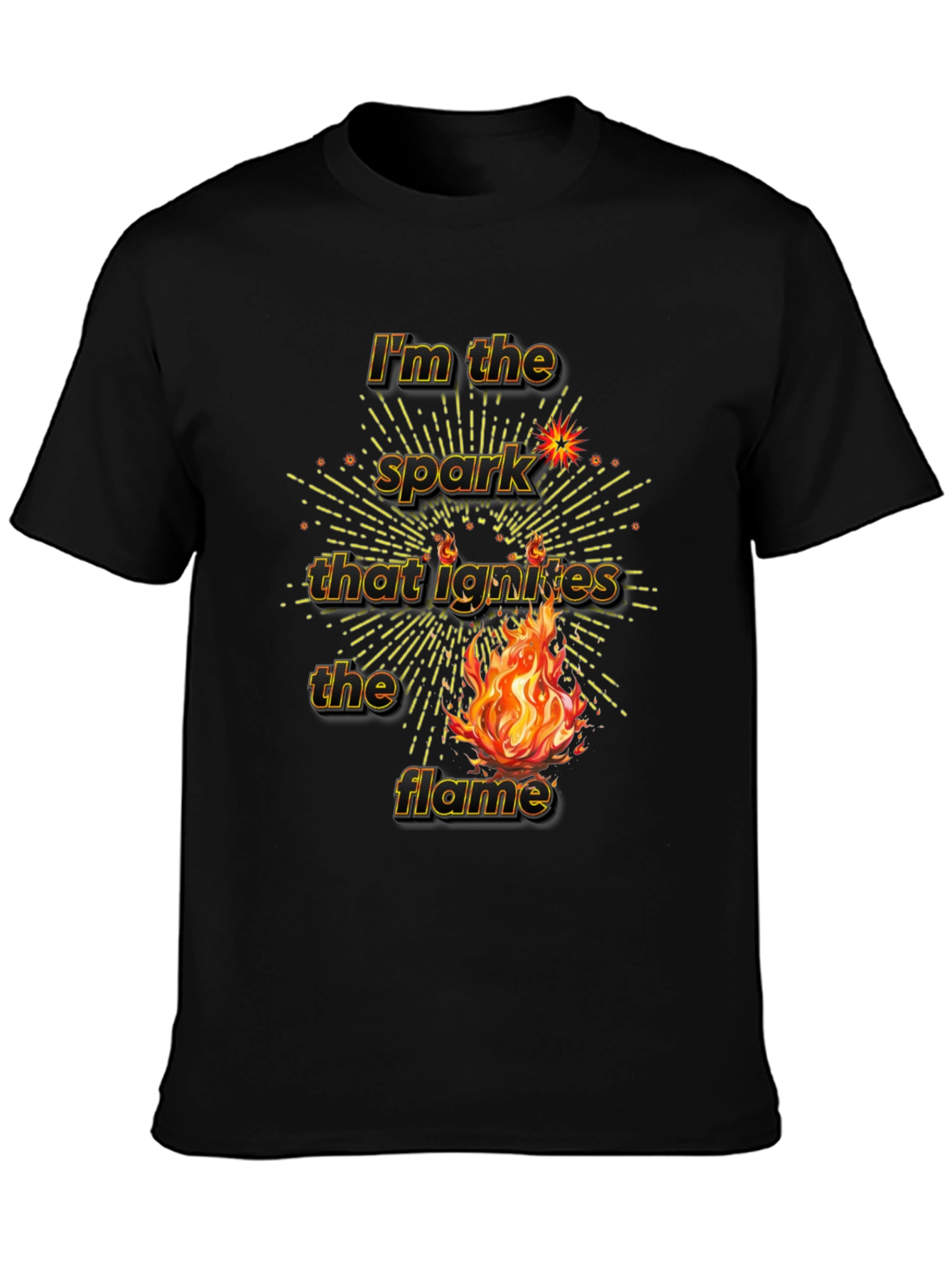 Spark Ignites Flame Graphic Tee - Black
