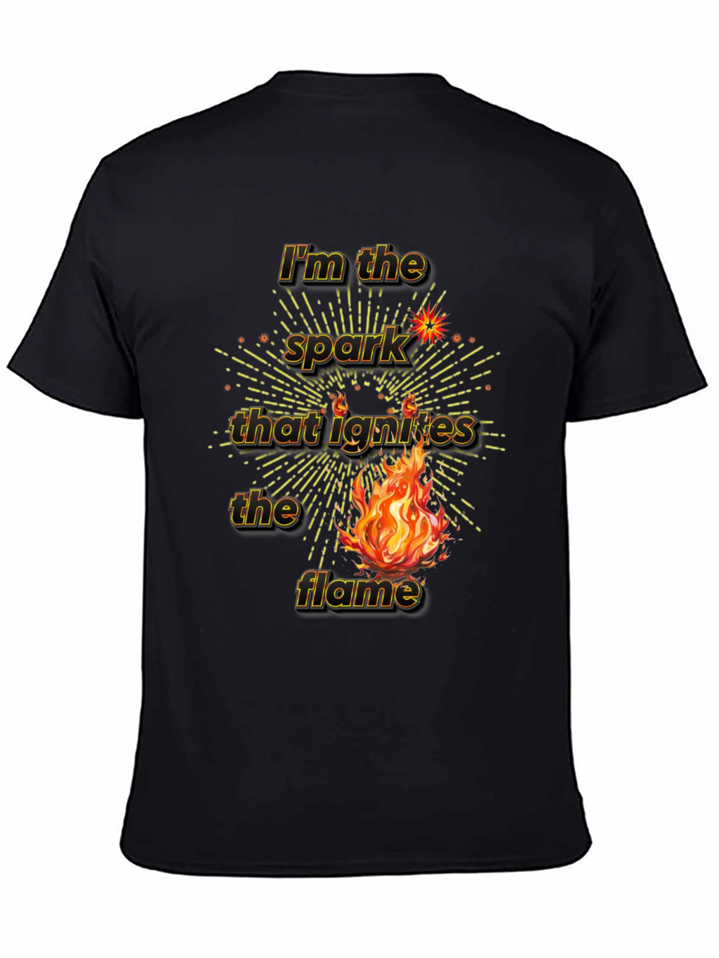 Spark Ignites Flame Graphic Tee - Black