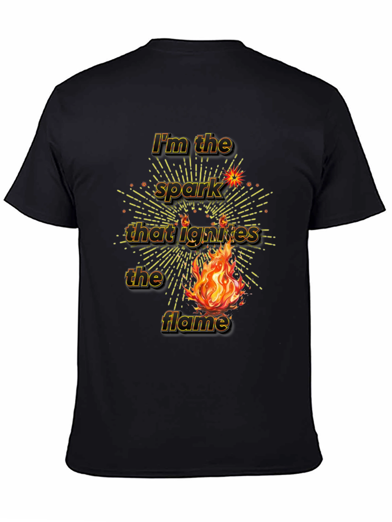 Spark Ignites Flame Graphic Tee - Black