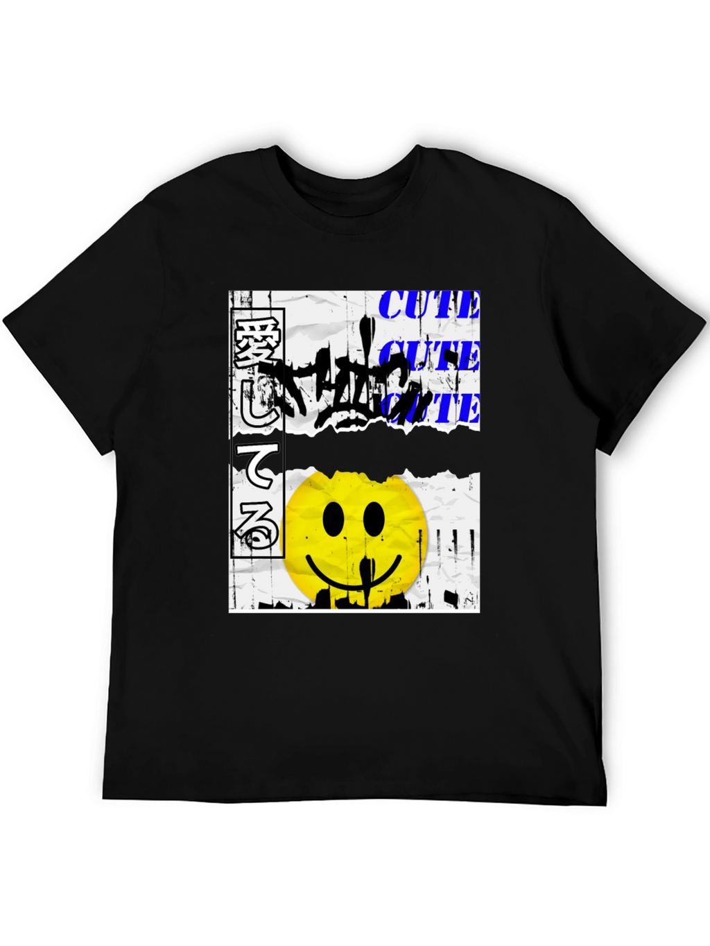 Edgy Graphic Print Black Tee