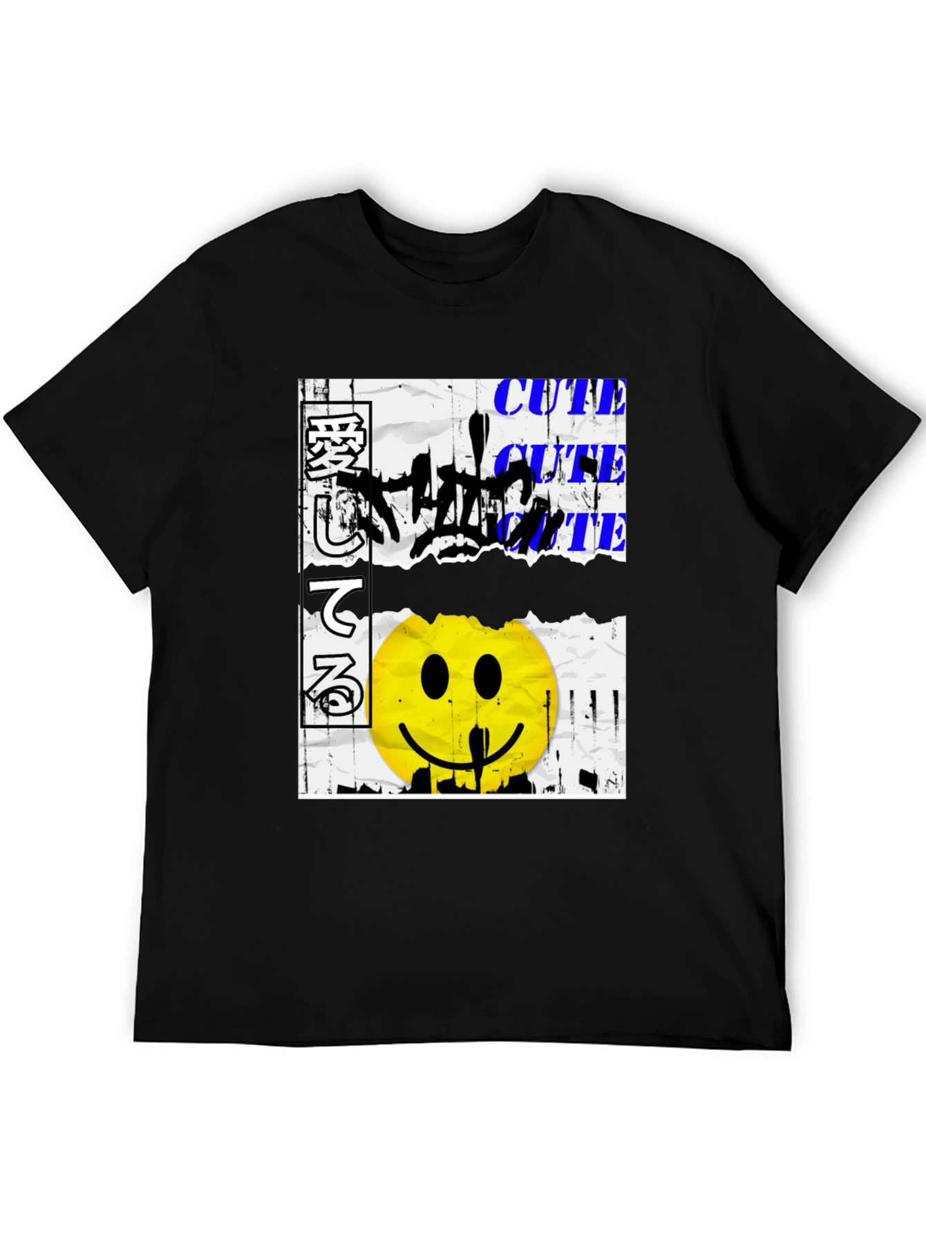 Edgy Graphic Print Black Tee