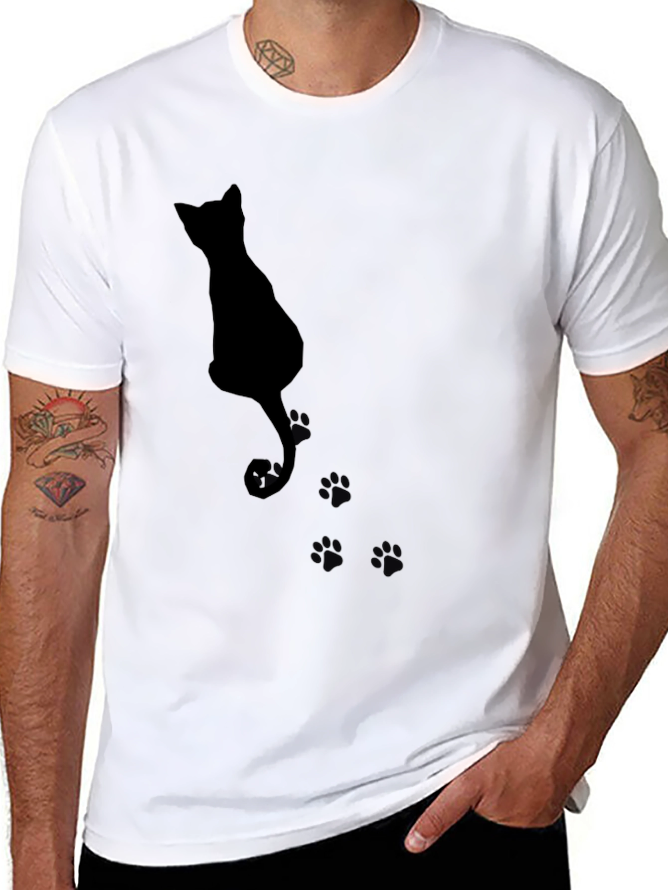 Black Cat Silhouette T-Shirt for Cat Lovers