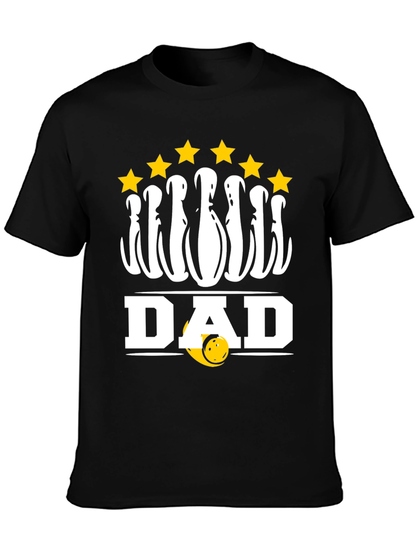 Bowling Dad T-Shirt with Pins and Stars