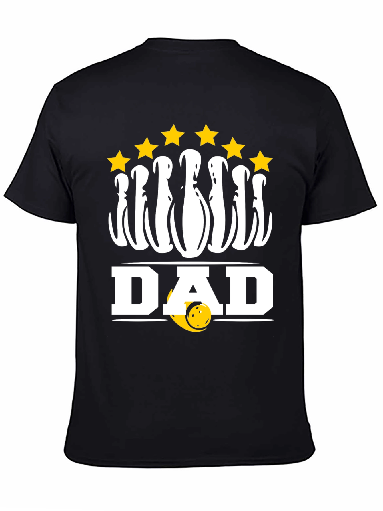 Bowling Dad T-Shirt with Pins and Stars