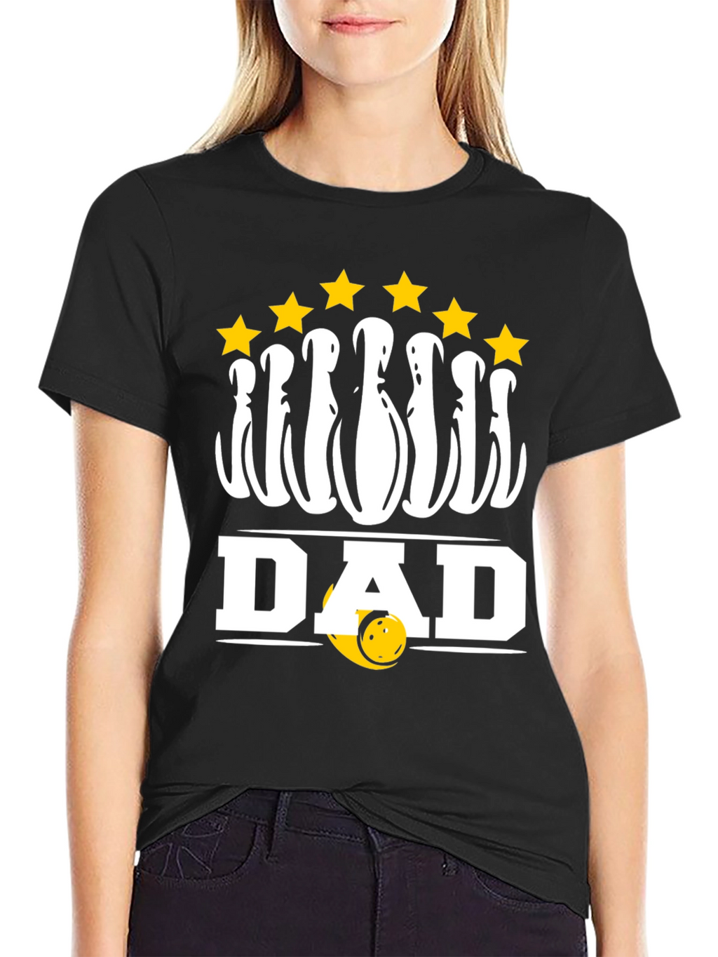 Bowling Dad T-Shirt with Pins and Stars