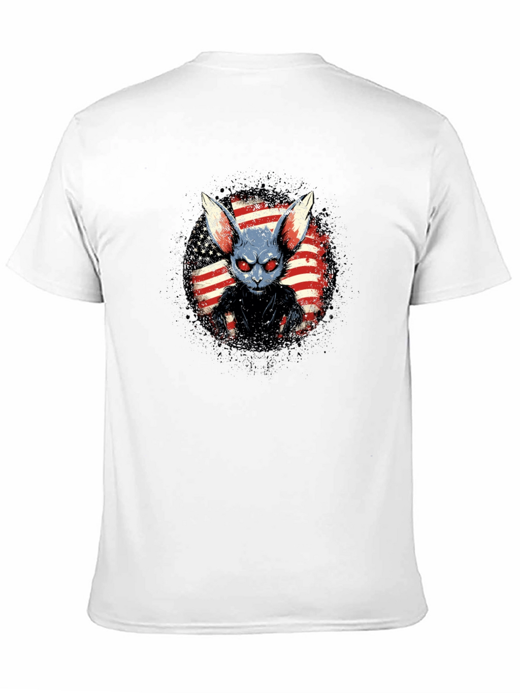 Creepy American Rabbit Graphic T-Shirt