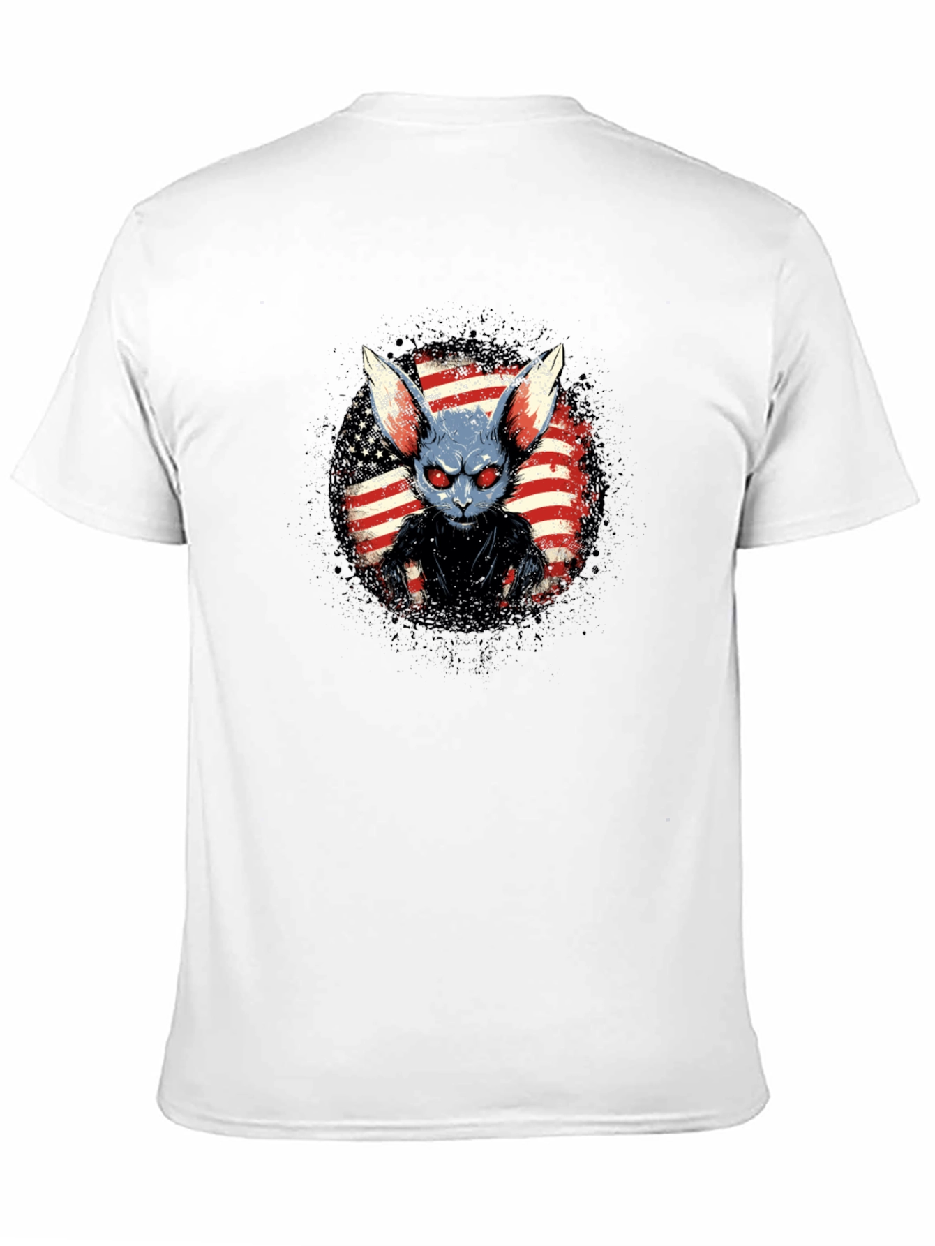 Creepy American Rabbit Graphic T-Shirt