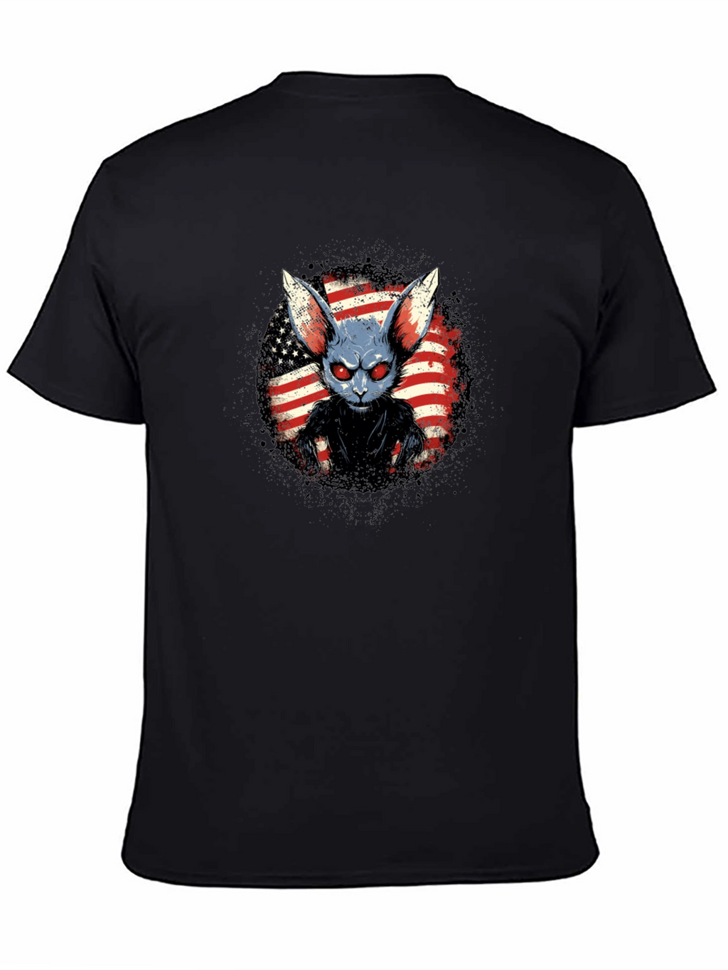Creepy American Rabbit Graphic T-Shirt
