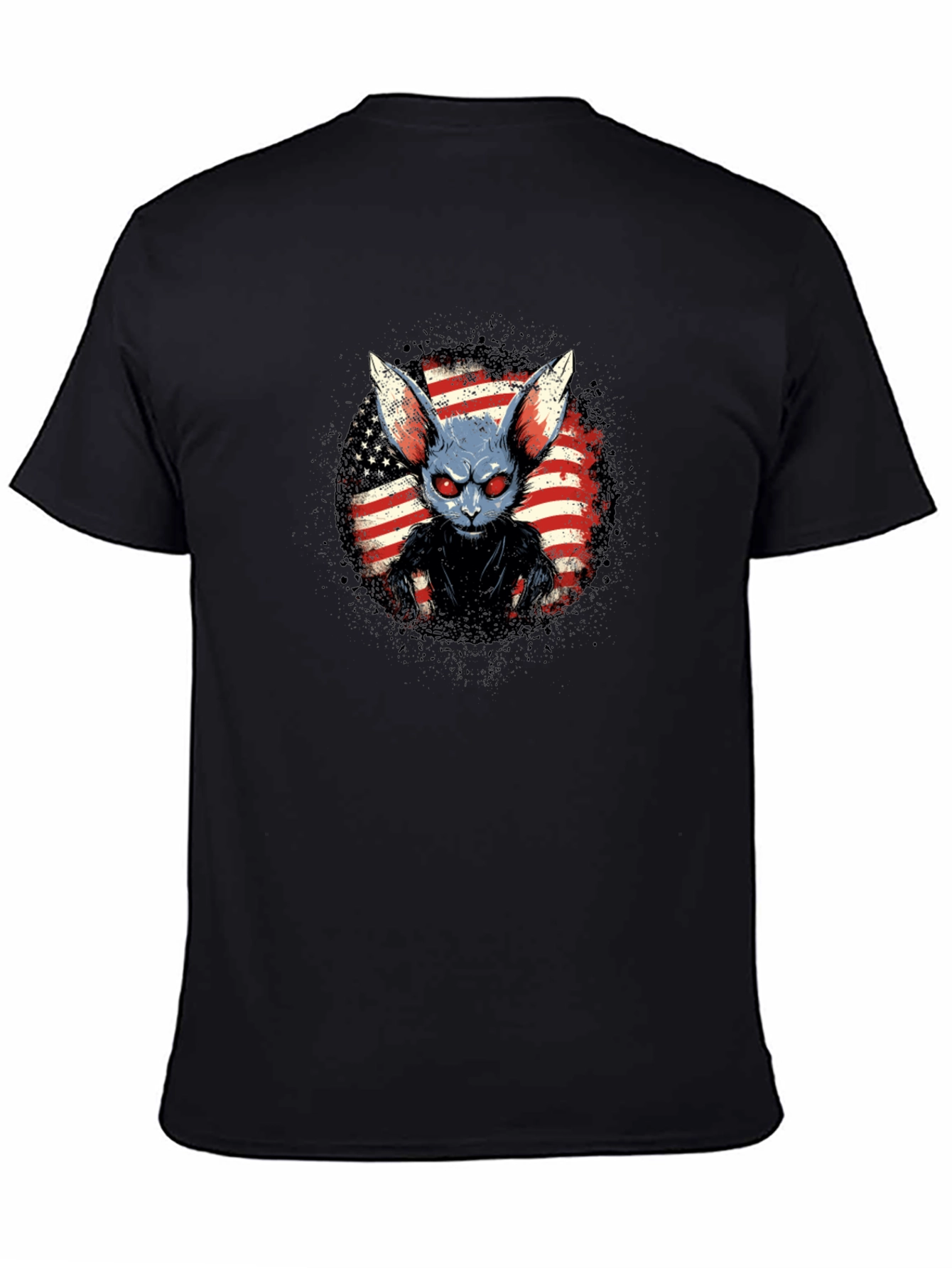 Creepy American Rabbit Graphic T-Shirt