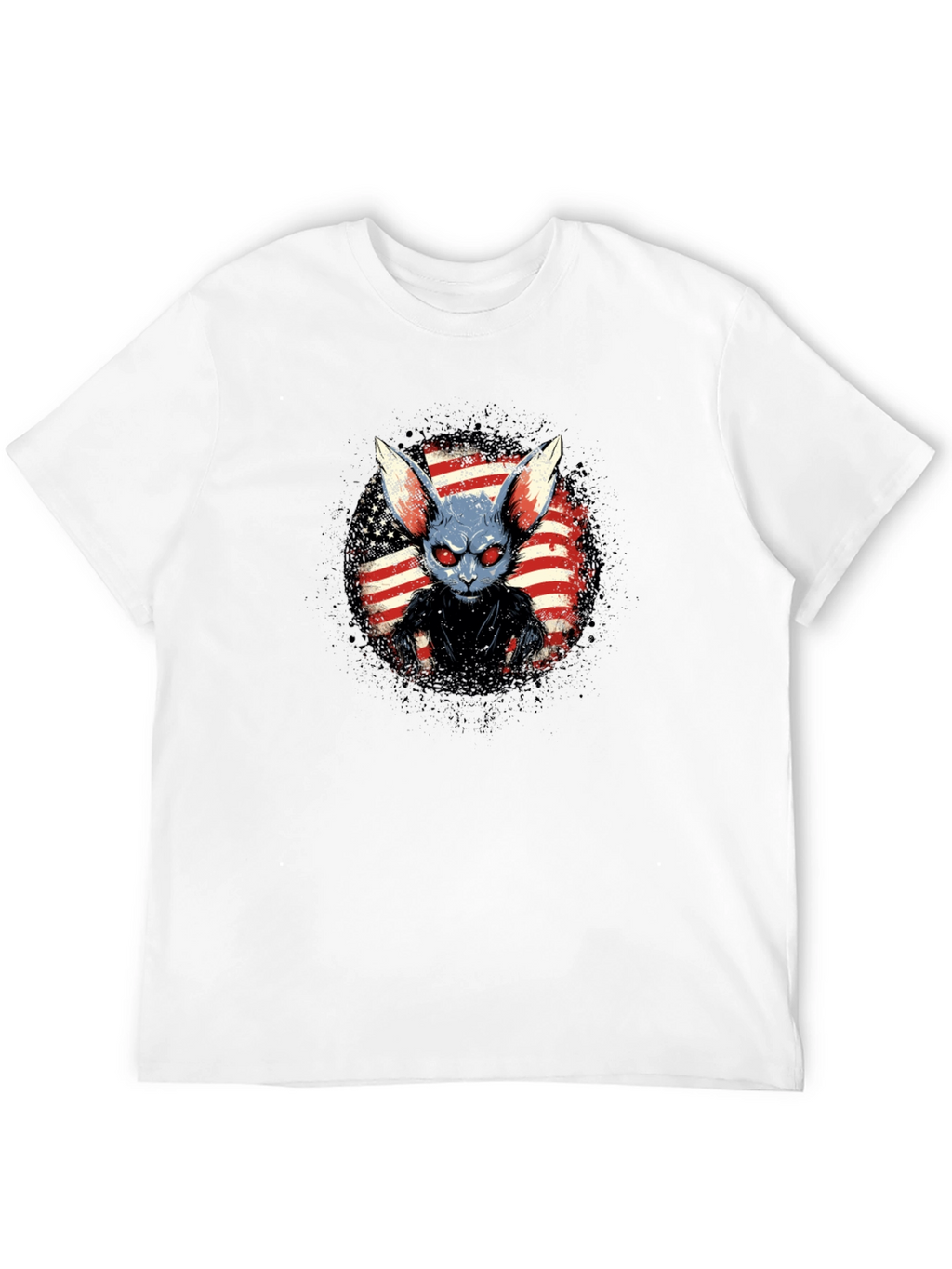 Creepy American Rabbit Graphic T-Shirt