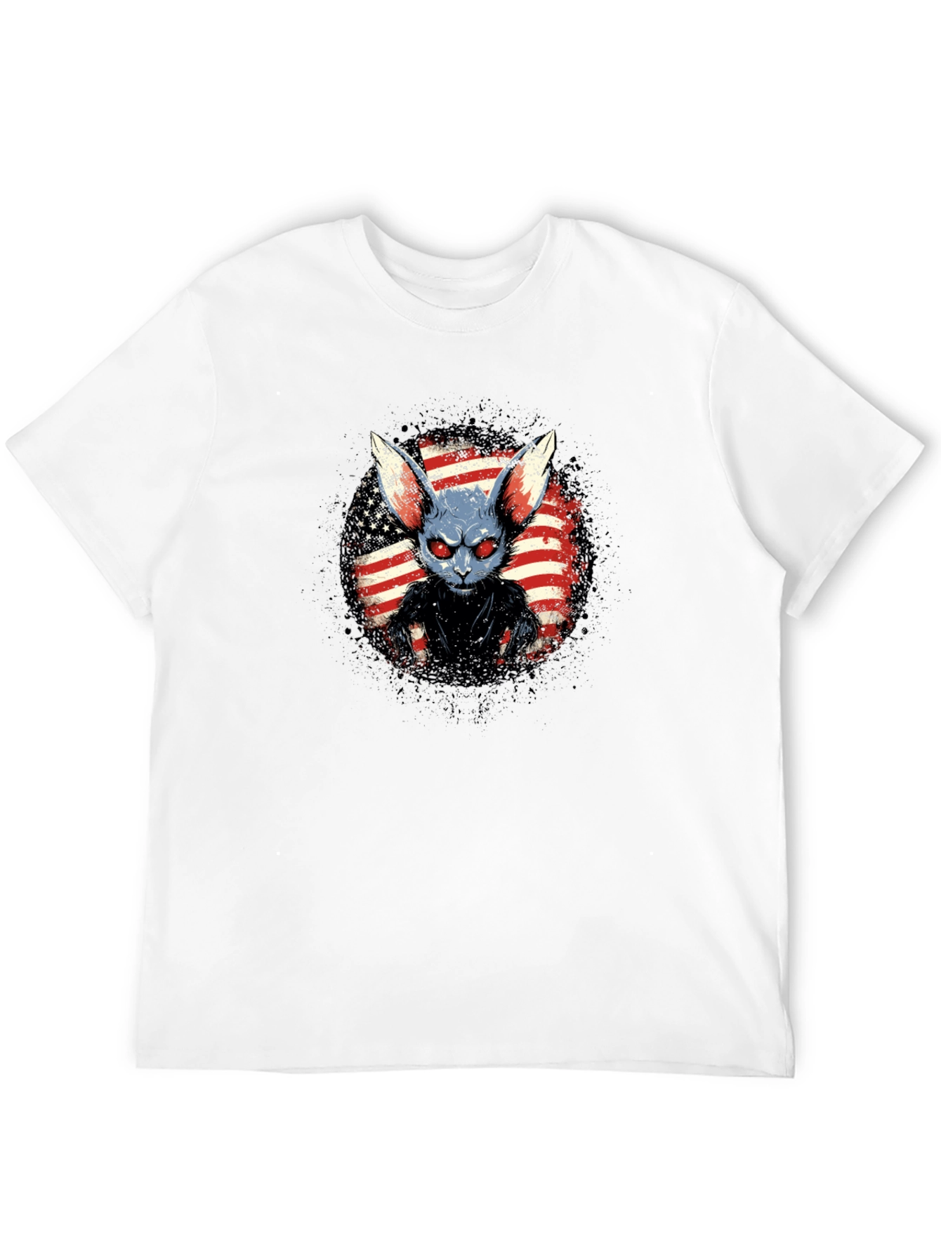 Creepy American Rabbit Graphic T-Shirt