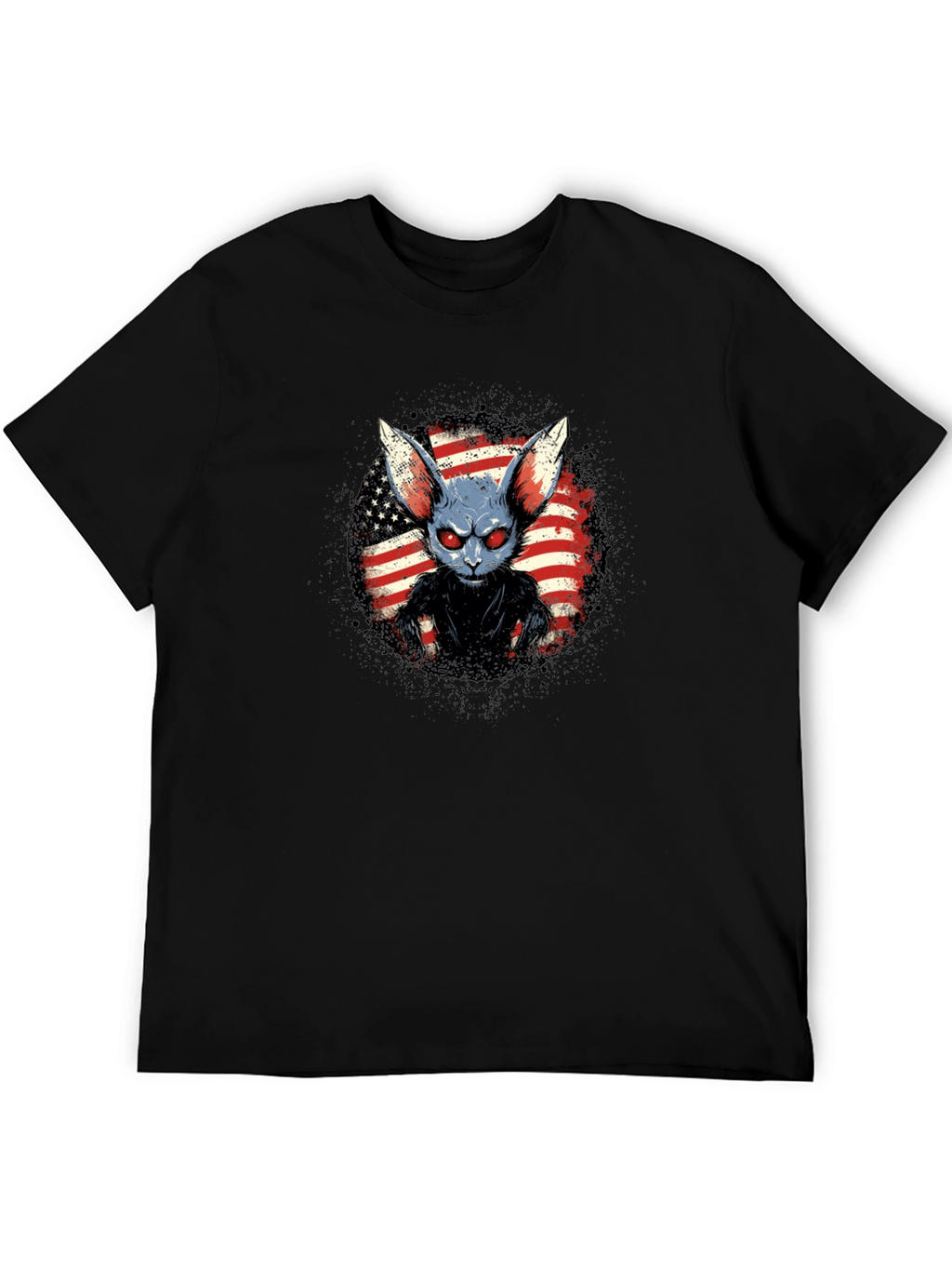 Creepy American Rabbit Graphic T-Shirt